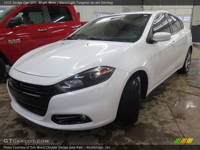 Bright White / Black/Light Tungsten Accent Stitching 2015 Dodge Dart SXT