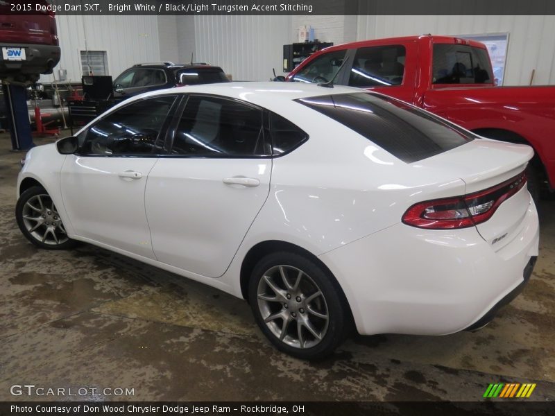 Bright White / Black/Light Tungsten Accent Stitching 2015 Dodge Dart SXT