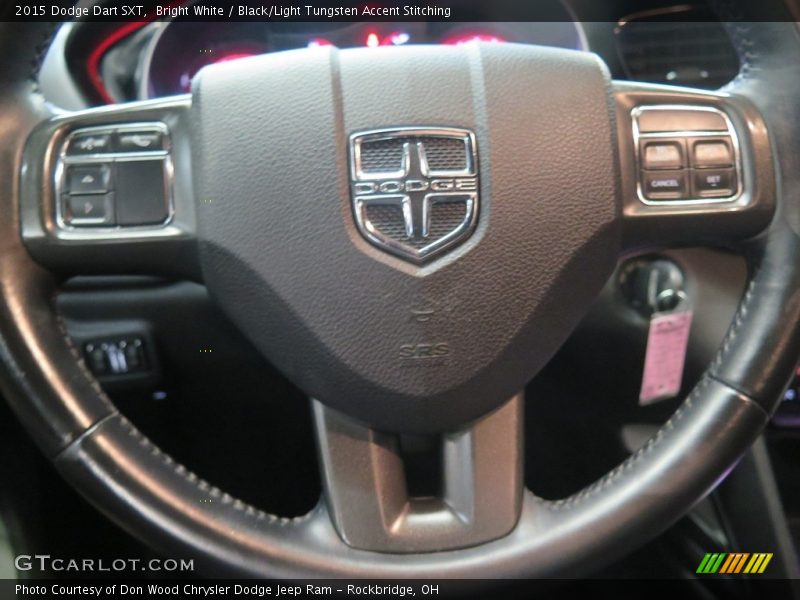 Bright White / Black/Light Tungsten Accent Stitching 2015 Dodge Dart SXT