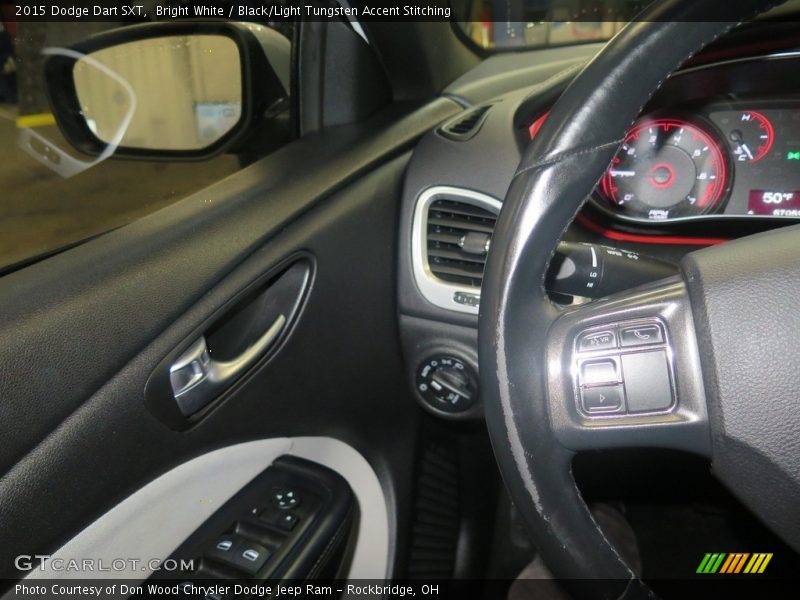 Bright White / Black/Light Tungsten Accent Stitching 2015 Dodge Dart SXT
