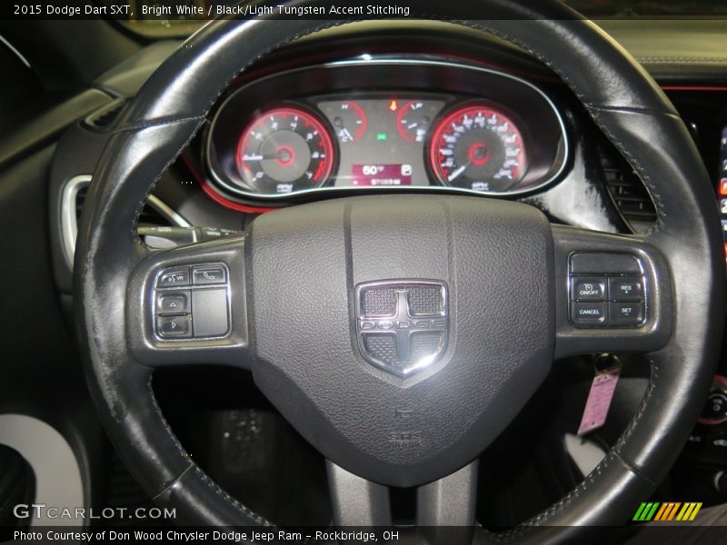 Bright White / Black/Light Tungsten Accent Stitching 2015 Dodge Dart SXT