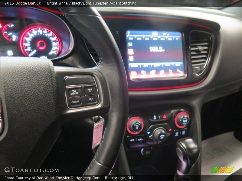 Bright White / Black/Light Tungsten Accent Stitching 2015 Dodge Dart SXT