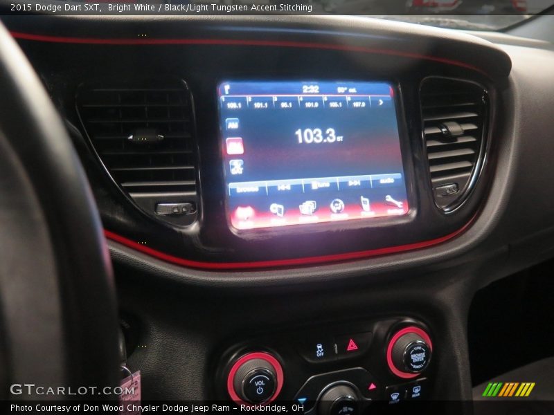 Bright White / Black/Light Tungsten Accent Stitching 2015 Dodge Dart SXT