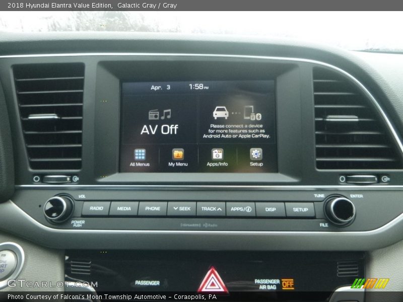 Galactic Gray / Gray 2018 Hyundai Elantra Value Edition