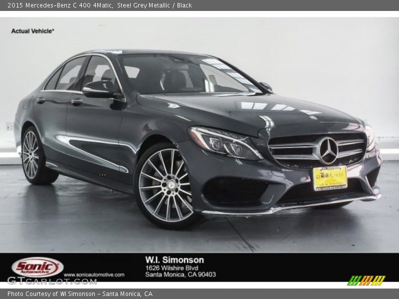 Steel Grey Metallic / Black 2015 Mercedes-Benz C 400 4Matic