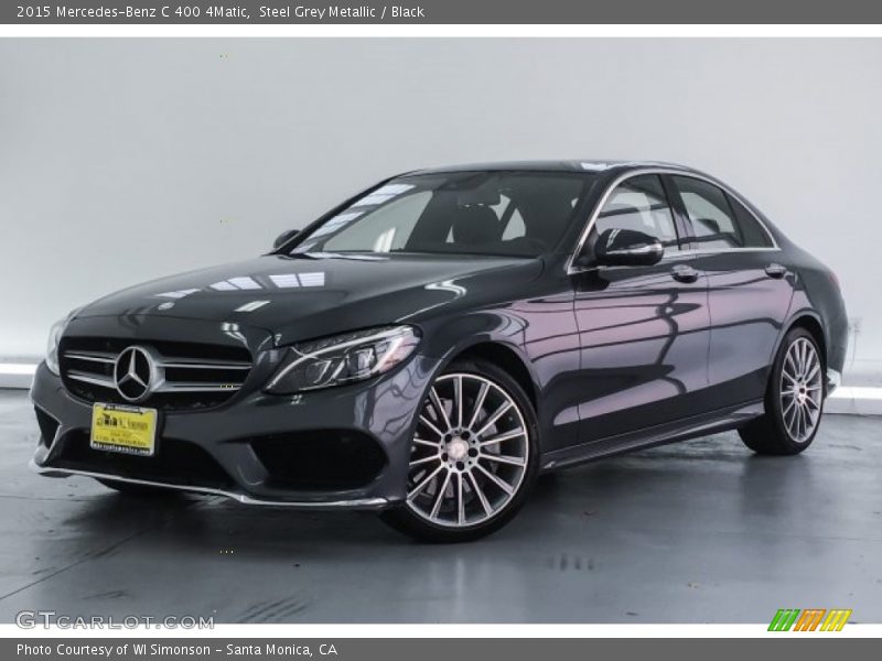 Steel Grey Metallic / Black 2015 Mercedes-Benz C 400 4Matic