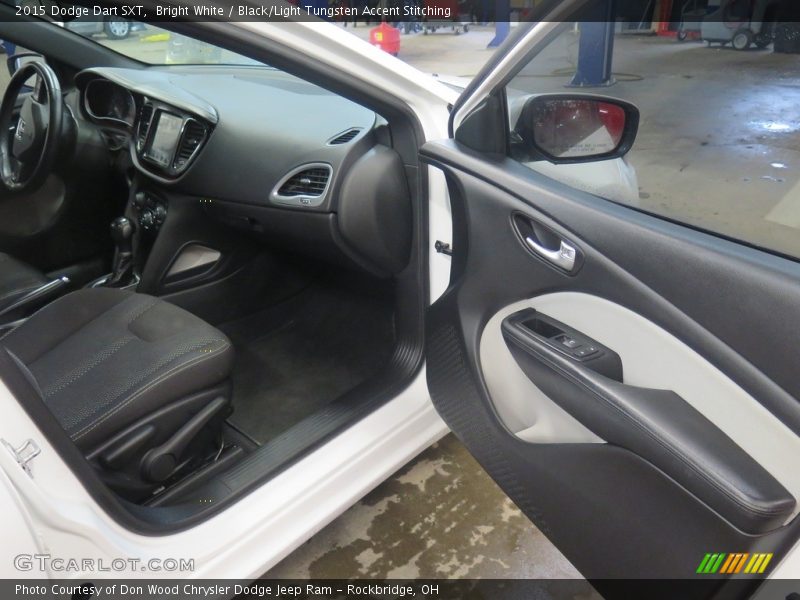 Bright White / Black/Light Tungsten Accent Stitching 2015 Dodge Dart SXT
