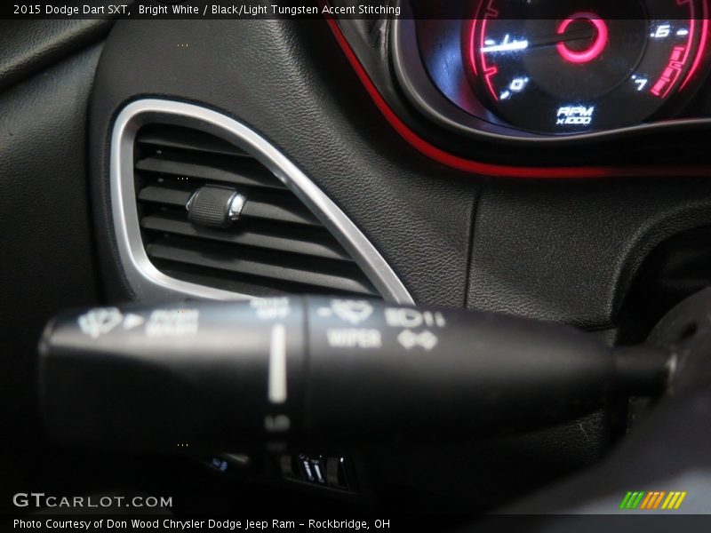 Bright White / Black/Light Tungsten Accent Stitching 2015 Dodge Dart SXT