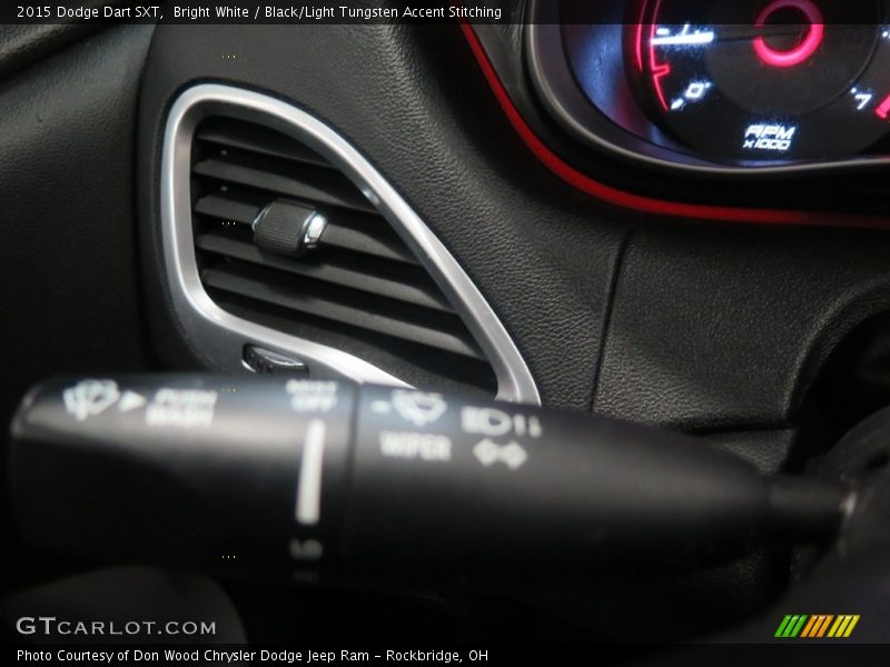 Bright White / Black/Light Tungsten Accent Stitching 2015 Dodge Dart SXT