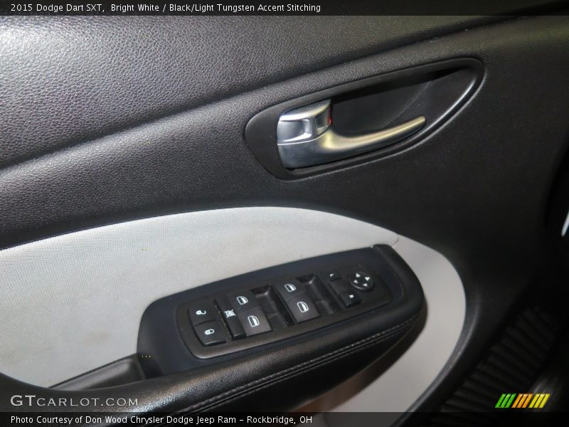 Bright White / Black/Light Tungsten Accent Stitching 2015 Dodge Dart SXT