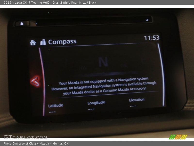 Crystal White Pearl Mica / Black 2016 Mazda CX-5 Touring AWD