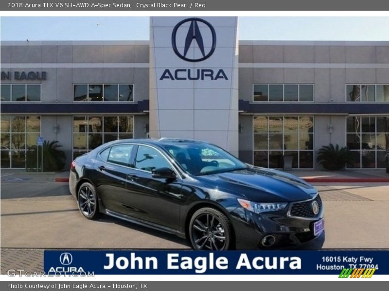 Crystal Black Pearl / Red 2018 Acura TLX V6 SH-AWD A-Spec Sedan