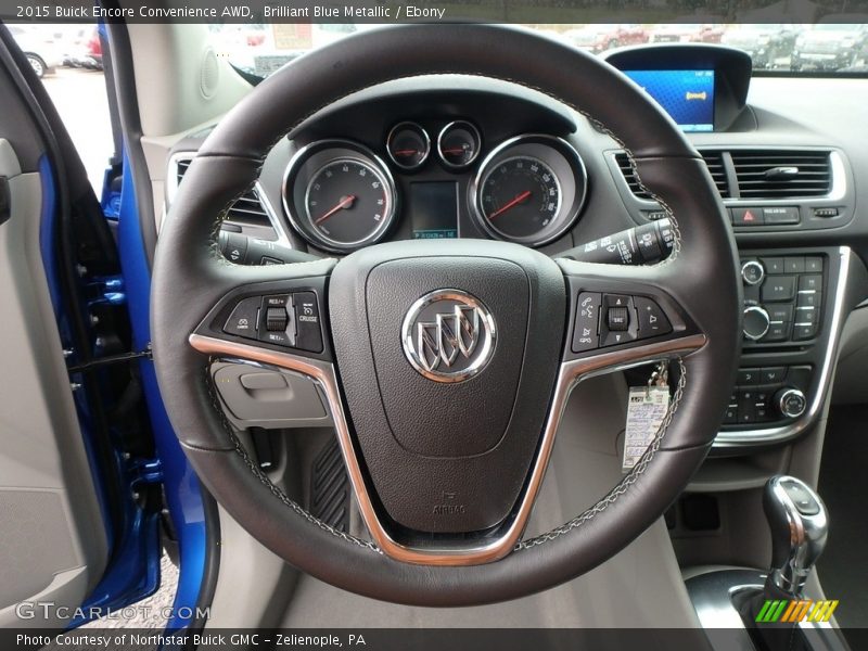 Brilliant Blue Metallic / Ebony 2015 Buick Encore Convenience AWD