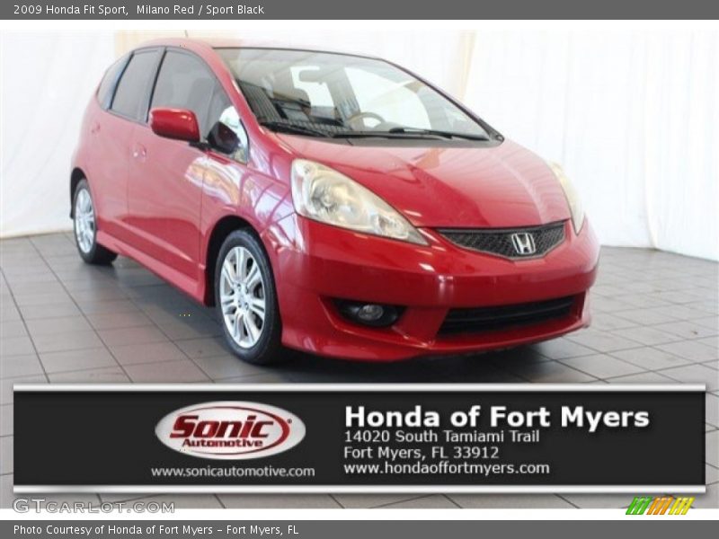 Milano Red / Sport Black 2009 Honda Fit Sport