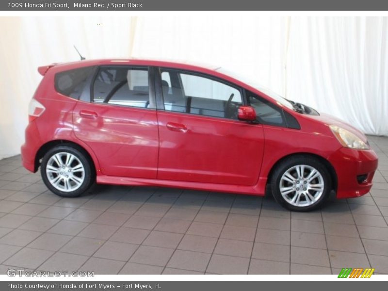 Milano Red / Sport Black 2009 Honda Fit Sport