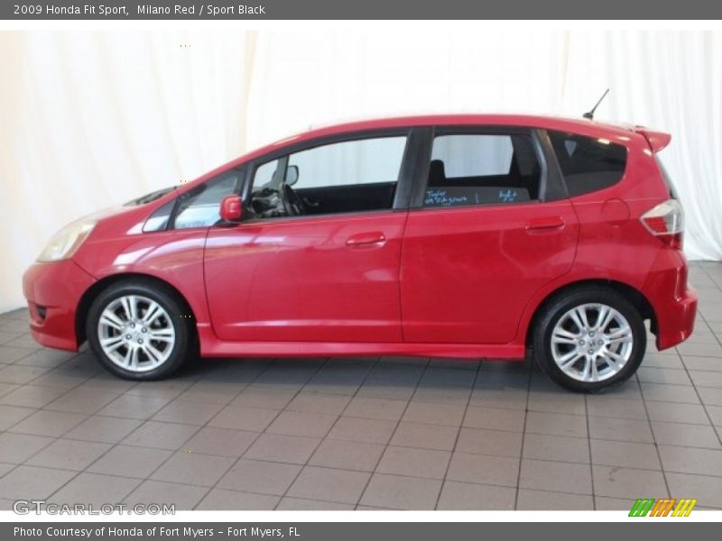 Milano Red / Sport Black 2009 Honda Fit Sport