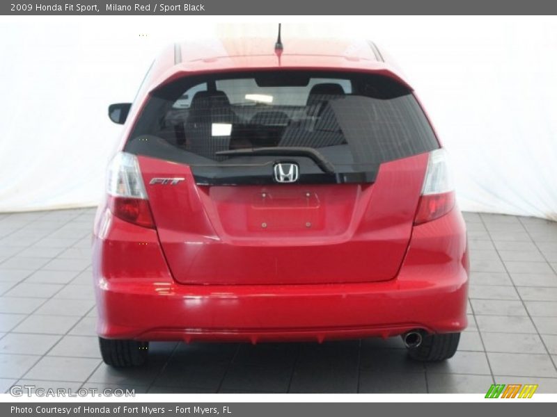 Milano Red / Sport Black 2009 Honda Fit Sport