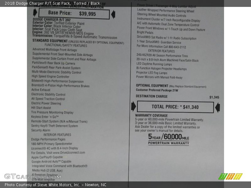 Torred / Black 2018 Dodge Charger R/T Scat Pack