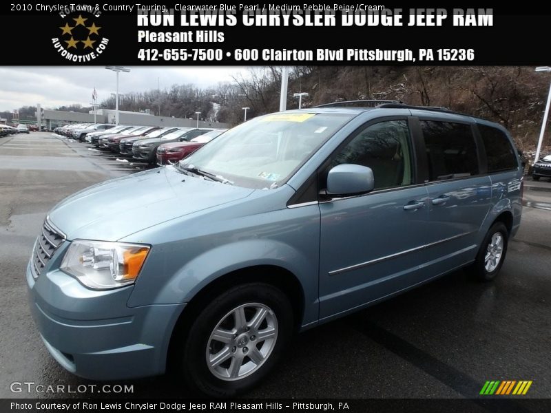 Clearwater Blue Pearl / Medium Pebble Beige/Cream 2010 Chrysler Town & Country Touring