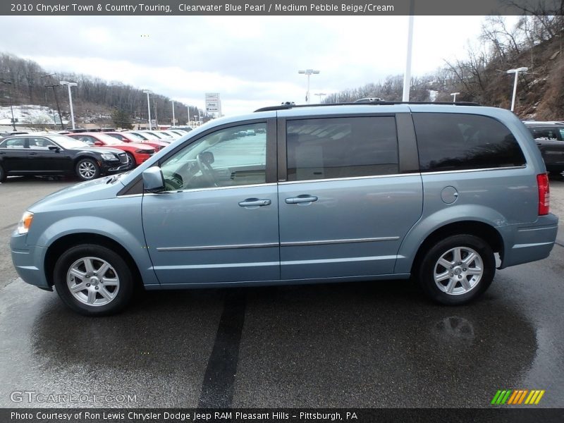 Clearwater Blue Pearl / Medium Pebble Beige/Cream 2010 Chrysler Town & Country Touring