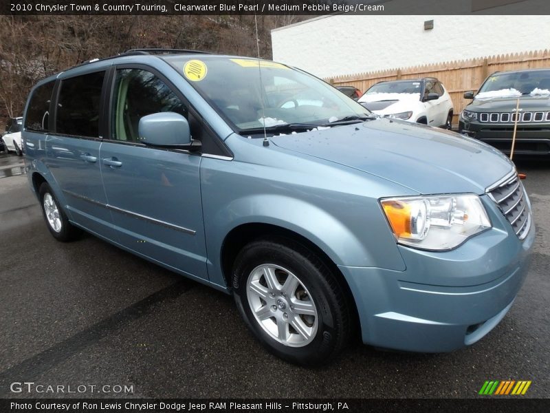 Clearwater Blue Pearl / Medium Pebble Beige/Cream 2010 Chrysler Town & Country Touring