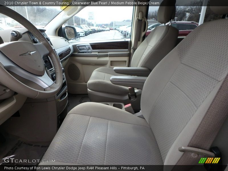 Clearwater Blue Pearl / Medium Pebble Beige/Cream 2010 Chrysler Town & Country Touring