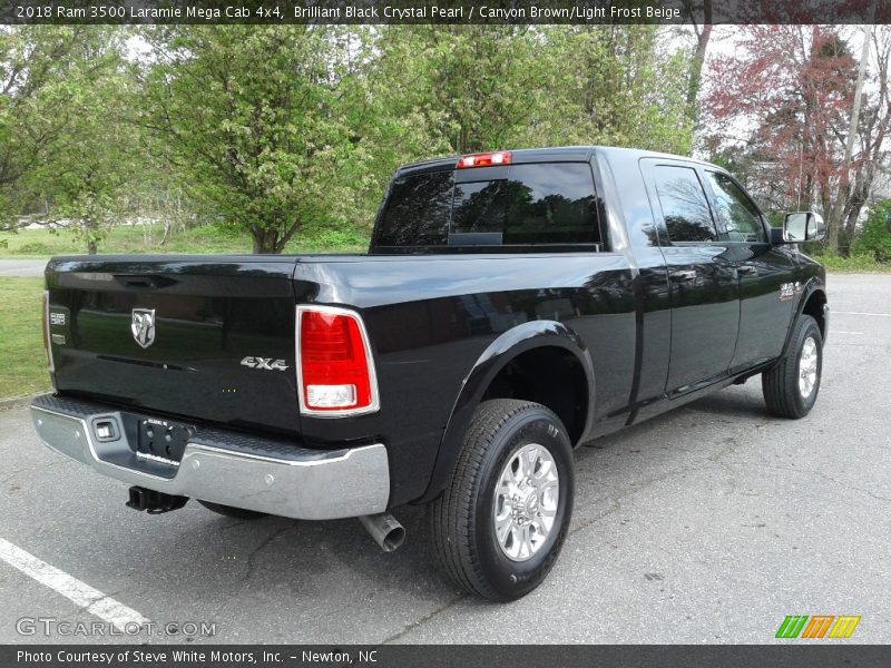 Brilliant Black Crystal Pearl / Canyon Brown/Light Frost Beige 2018 Ram 3500 Laramie Mega Cab 4x4
