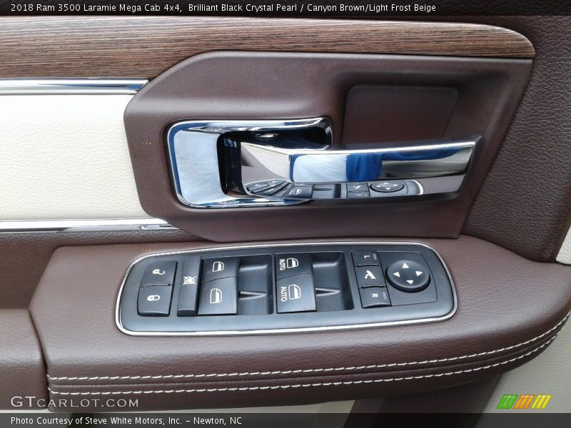 Brilliant Black Crystal Pearl / Canyon Brown/Light Frost Beige 2018 Ram 3500 Laramie Mega Cab 4x4