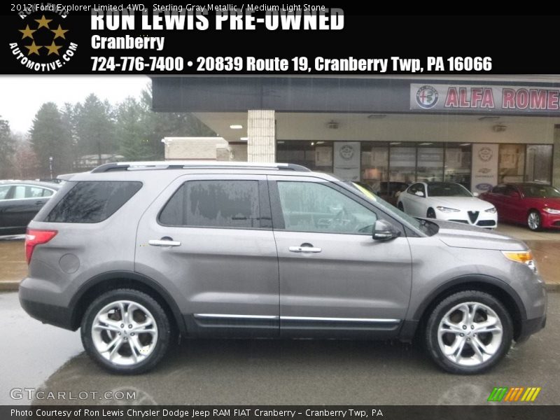 Sterling Gray Metallic / Medium Light Stone 2012 Ford Explorer Limited 4WD