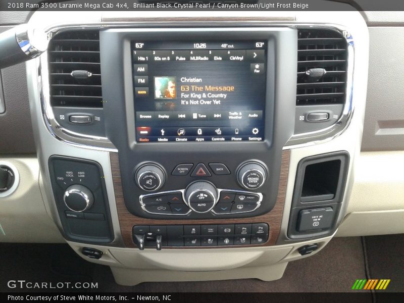 Brilliant Black Crystal Pearl / Canyon Brown/Light Frost Beige 2018 Ram 3500 Laramie Mega Cab 4x4