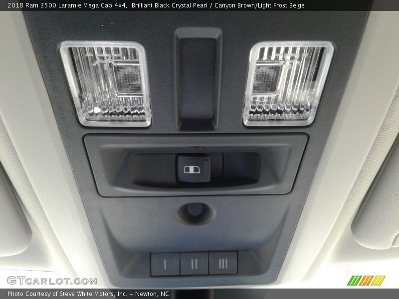 Brilliant Black Crystal Pearl / Canyon Brown/Light Frost Beige 2018 Ram 3500 Laramie Mega Cab 4x4