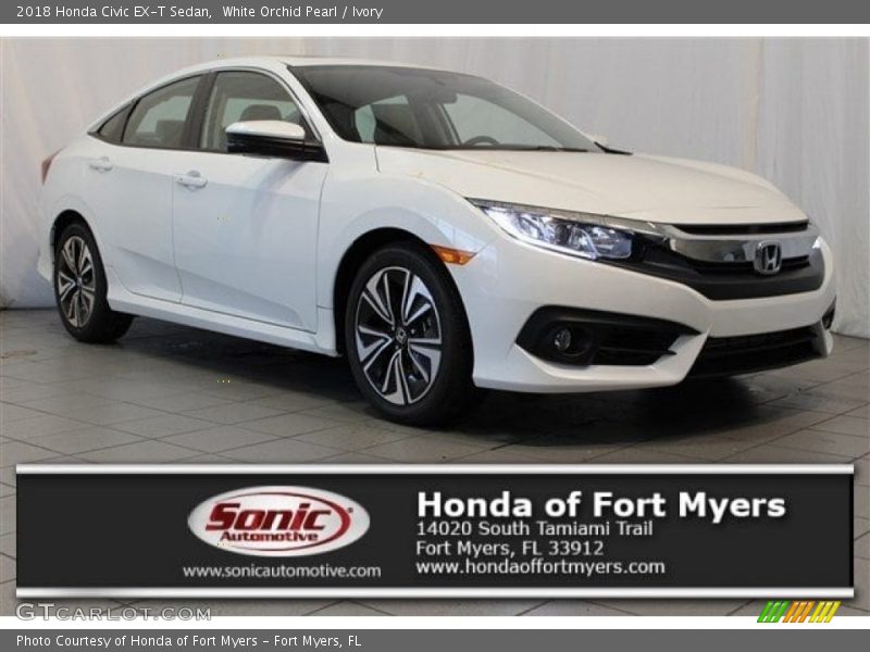 White Orchid Pearl / Ivory 2018 Honda Civic EX-T Sedan