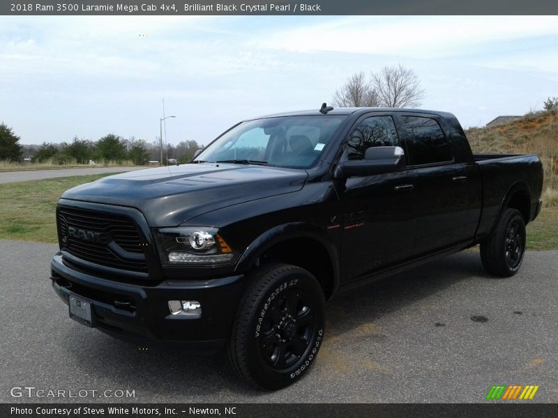Brilliant Black Crystal Pearl / Black 2018 Ram 3500 Laramie Mega Cab 4x4