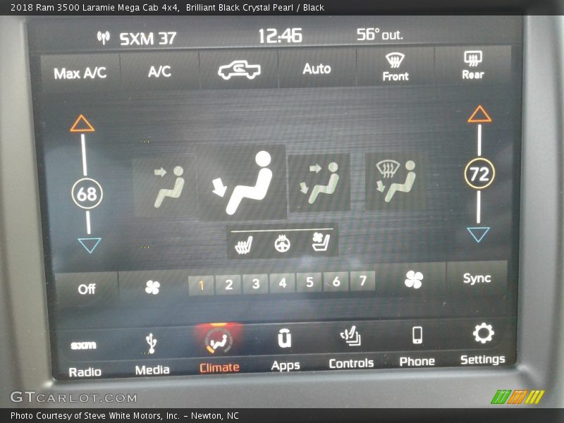 Controls of 2018 3500 Laramie Mega Cab 4x4