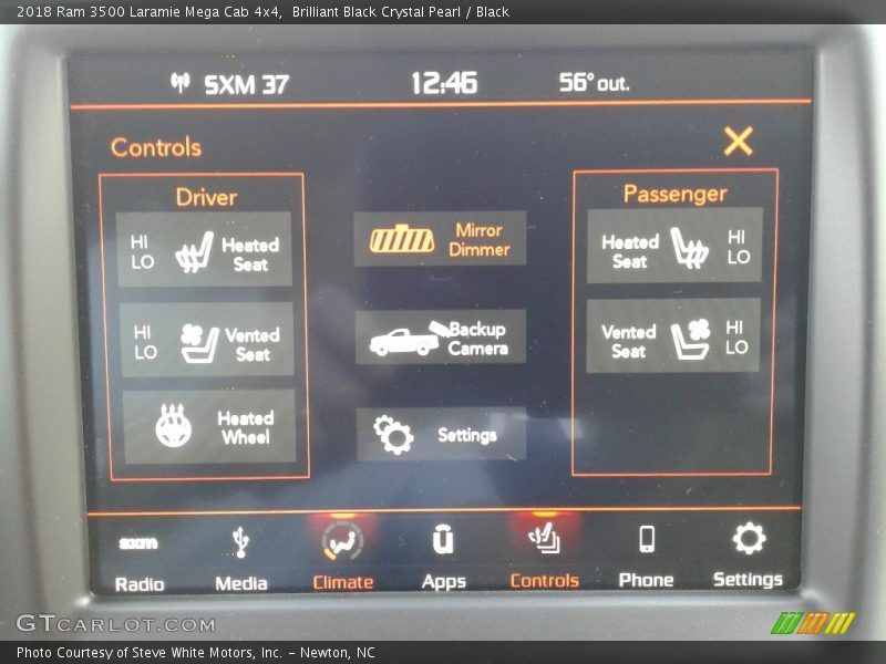 Controls of 2018 3500 Laramie Mega Cab 4x4