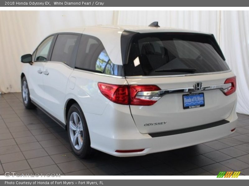 White Diamond Pearl / Gray 2018 Honda Odyssey EX