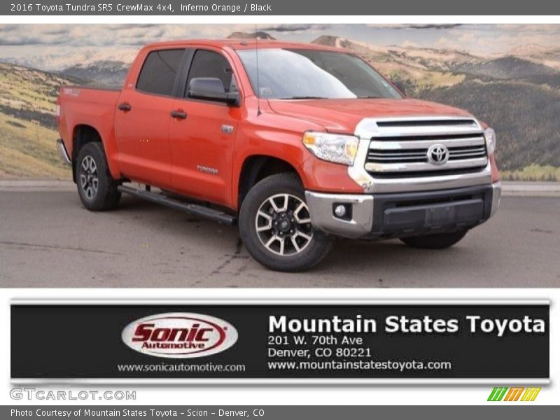 Inferno Orange / Black 2016 Toyota Tundra SR5 CrewMax 4x4