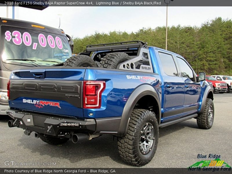 Lightning Blue / Shelby BAJA Black/Red 2018 Ford F150 Shelby BAJA Raptor SuperCrew 4x4