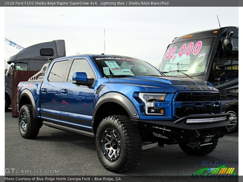 Lightning Blue / Shelby BAJA Black/Red 2018 Ford F150 Shelby BAJA Raptor SuperCrew 4x4