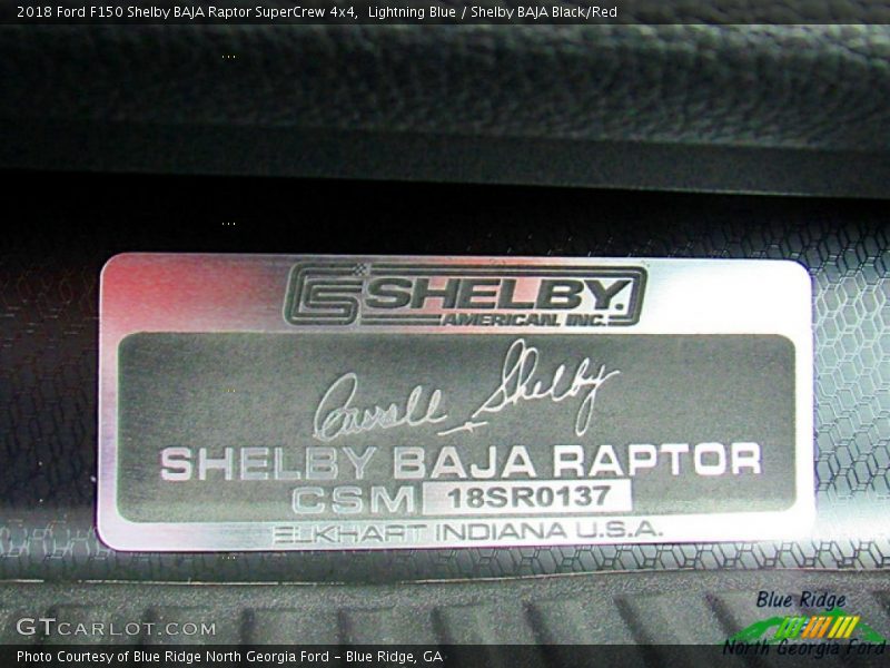 Lightning Blue / Shelby BAJA Black/Red 2018 Ford F150 Shelby BAJA Raptor SuperCrew 4x4