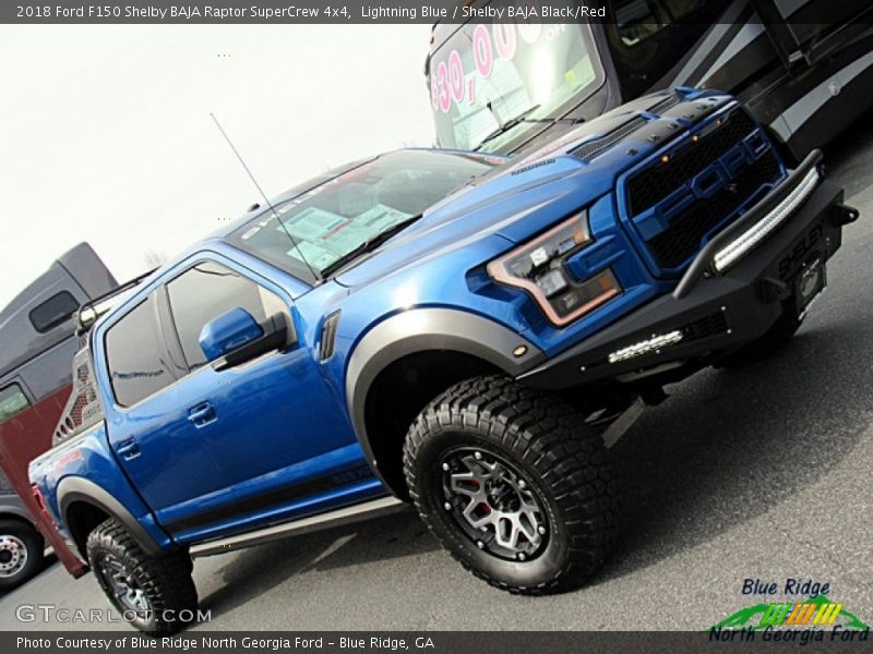 Lightning Blue / Shelby BAJA Black/Red 2018 Ford F150 Shelby BAJA Raptor SuperCrew 4x4