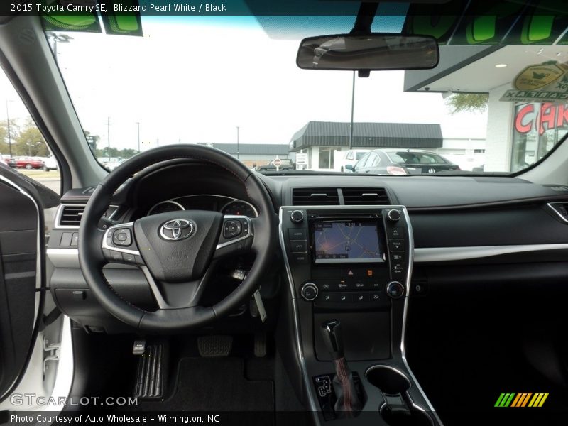 Blizzard Pearl White / Black 2015 Toyota Camry SE