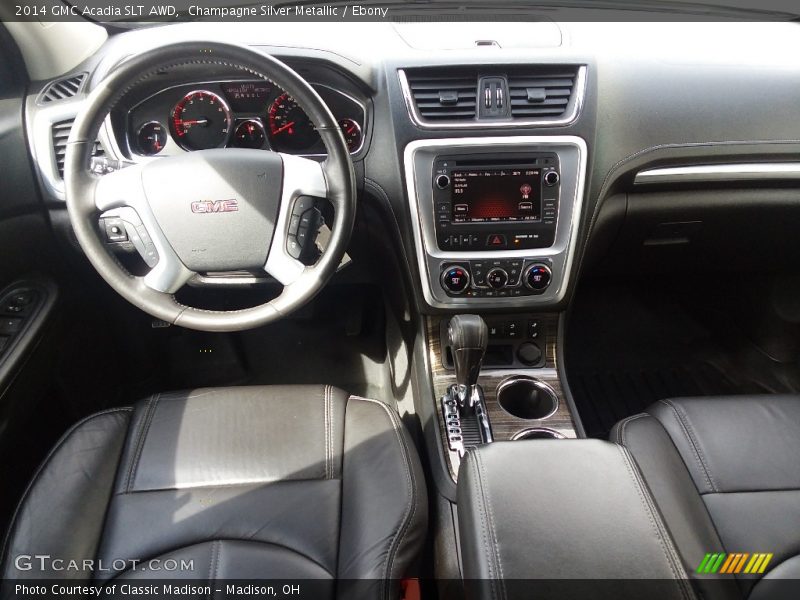 Champagne Silver Metallic / Ebony 2014 GMC Acadia SLT AWD