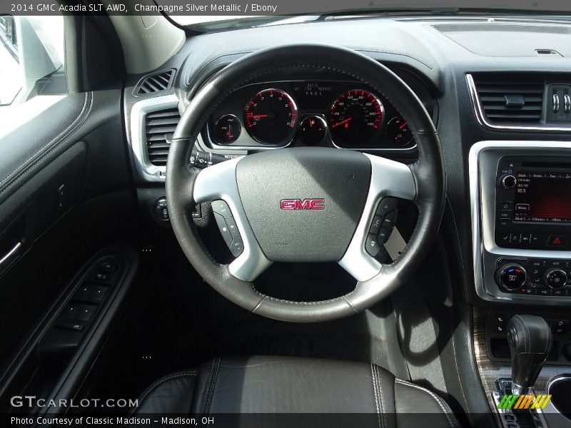 Champagne Silver Metallic / Ebony 2014 GMC Acadia SLT AWD