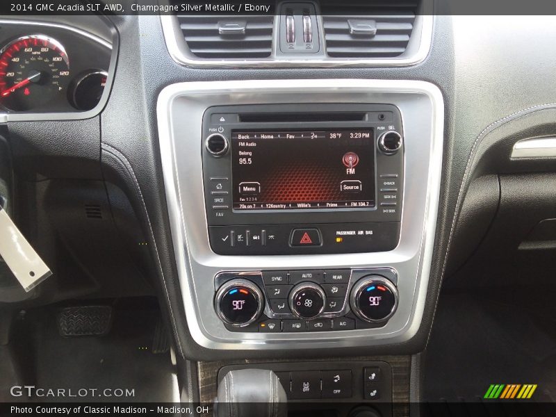 Champagne Silver Metallic / Ebony 2014 GMC Acadia SLT AWD