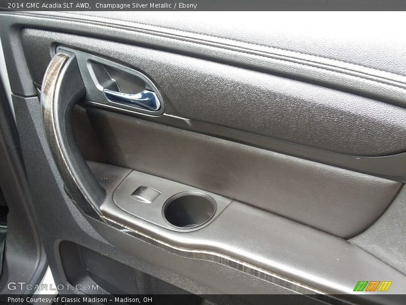 Champagne Silver Metallic / Ebony 2014 GMC Acadia SLT AWD