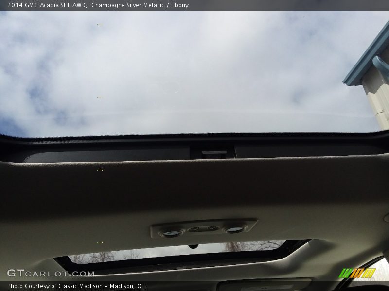 Champagne Silver Metallic / Ebony 2014 GMC Acadia SLT AWD