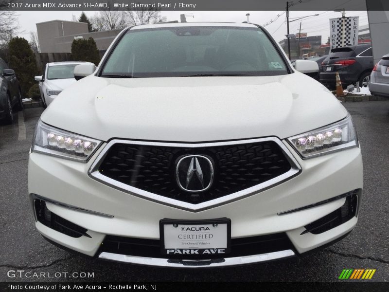 White Diamond Pearl / Ebony 2017 Acura MDX Advance SH-AWD
