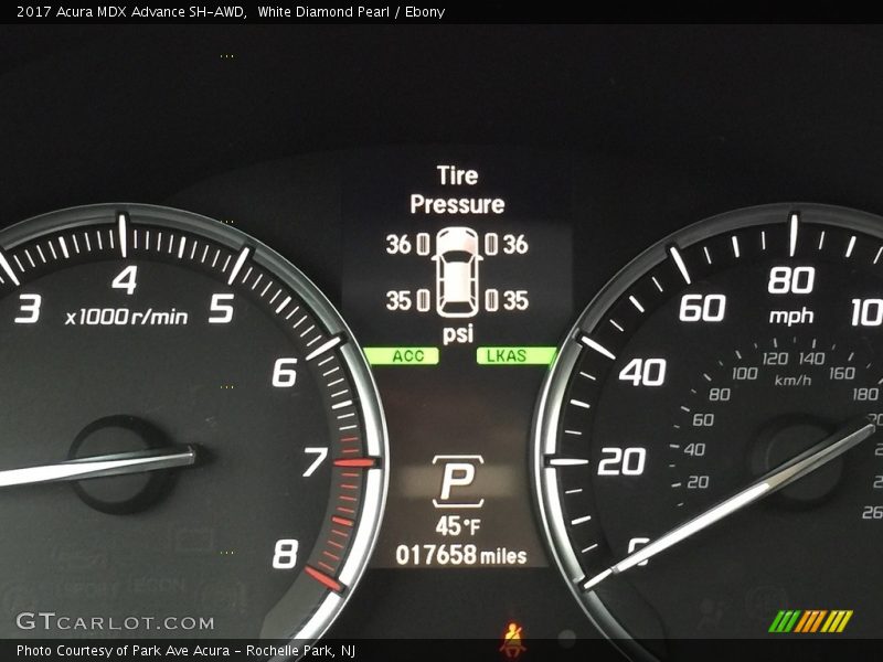 White Diamond Pearl / Ebony 2017 Acura MDX Advance SH-AWD