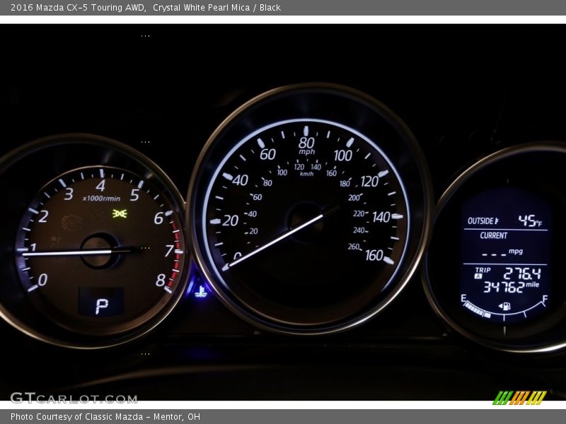 Crystal White Pearl Mica / Black 2016 Mazda CX-5 Touring AWD